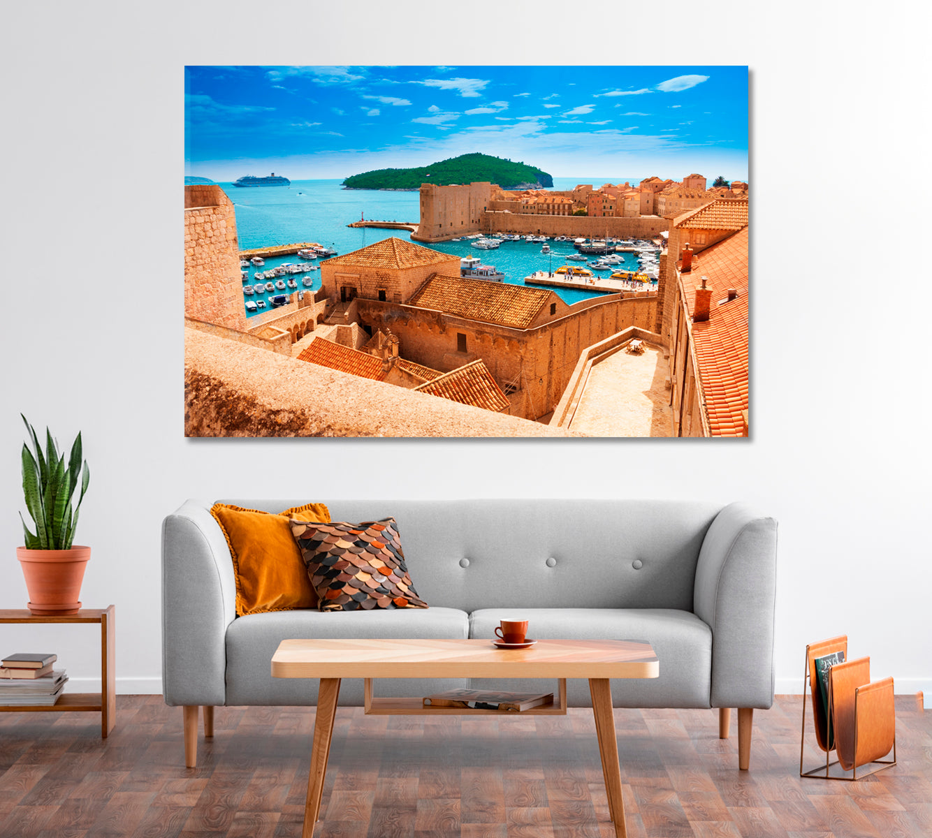 Dubrovnik Seaport Croatia Canvas Print-Canvas Print-CetArt-1 Panel-24x16 inches-CetArt