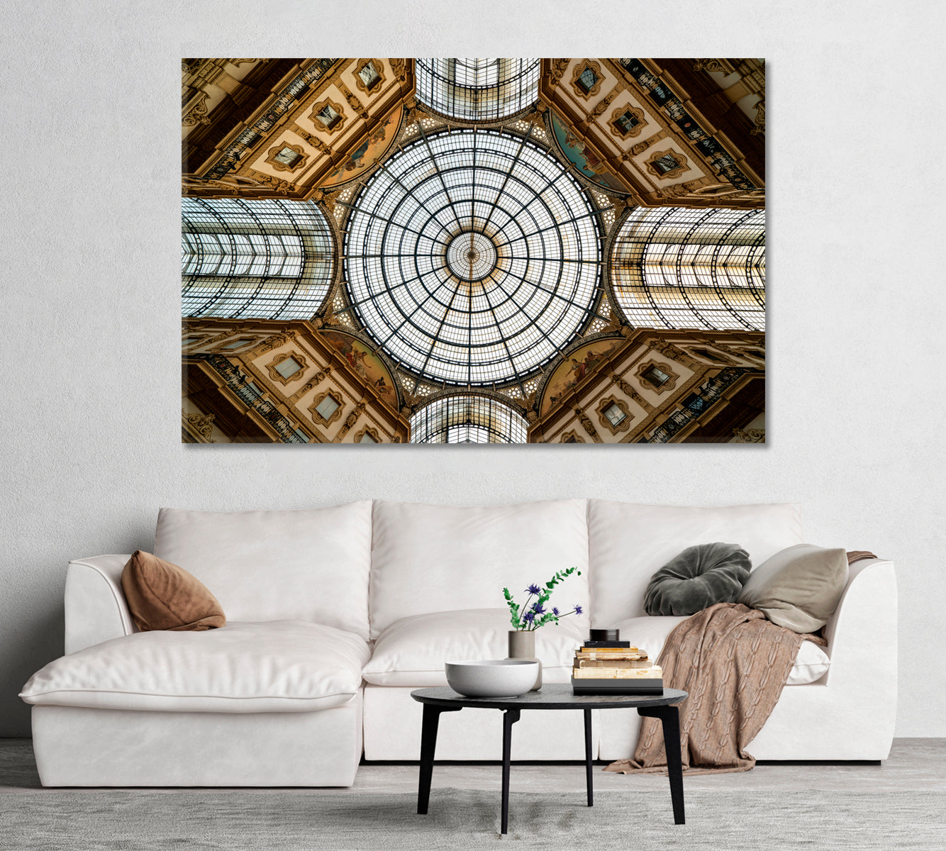 Vittorio Emanuele Gallery Ceiling in Milan Canvas Print-Canvas Print-CetArt-1 Panel-24x16 inches-CetArt