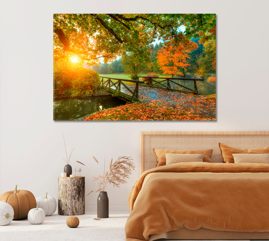 Beautiful Autumn Park Canvas Print-Canvas Print-CetArt-1 Panel-24x16 inches-CetArt