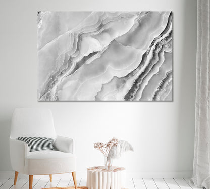 Natural White Marble Abstraction Canvas Print-Canvas Print-CetArt-1 Panel-24x16 inches-CetArt