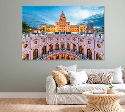 Texas State Capitol in Austin USA Canvas Print-Canvas Print-CetArt-1 Panel-24x16 inches-CetArt