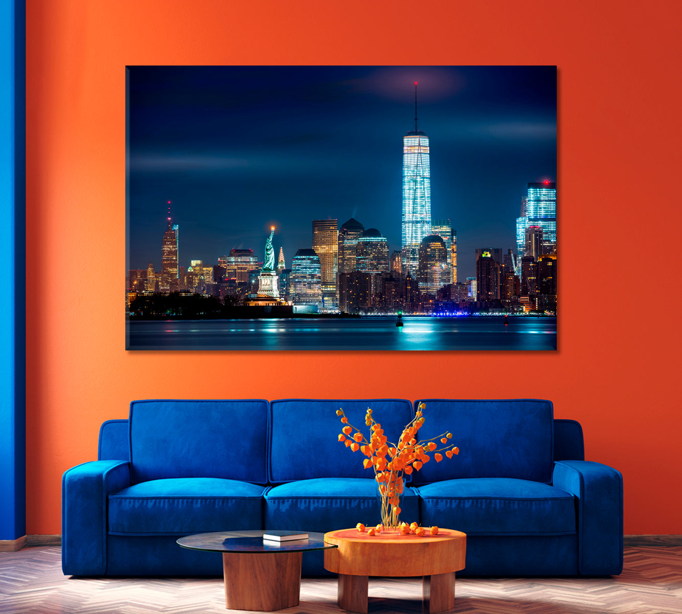 Statue Liberty Freedom Tower Empire State New York Canvas Print-Canvas Print-CetArt-1 Panel-24x16 inches-CetArt