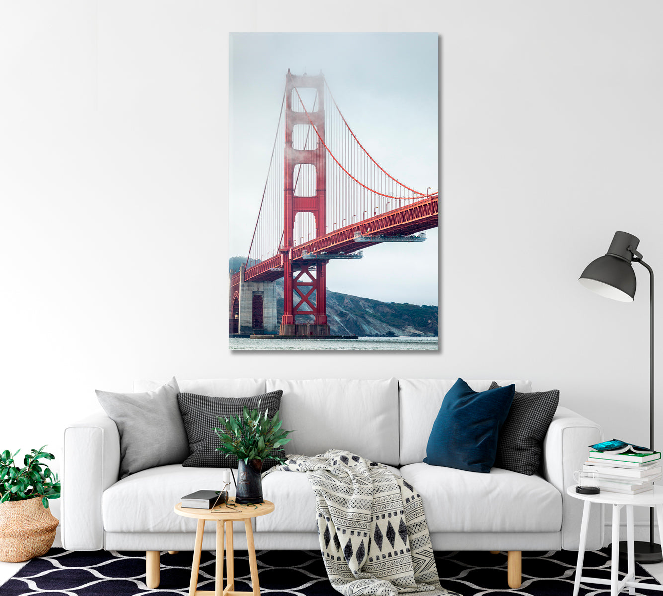 Golden Gate Bridge by Fog San Francisco California USA Canvas Print-Canvas Print-CetArt-1 panel-16x24 inches-CetArt