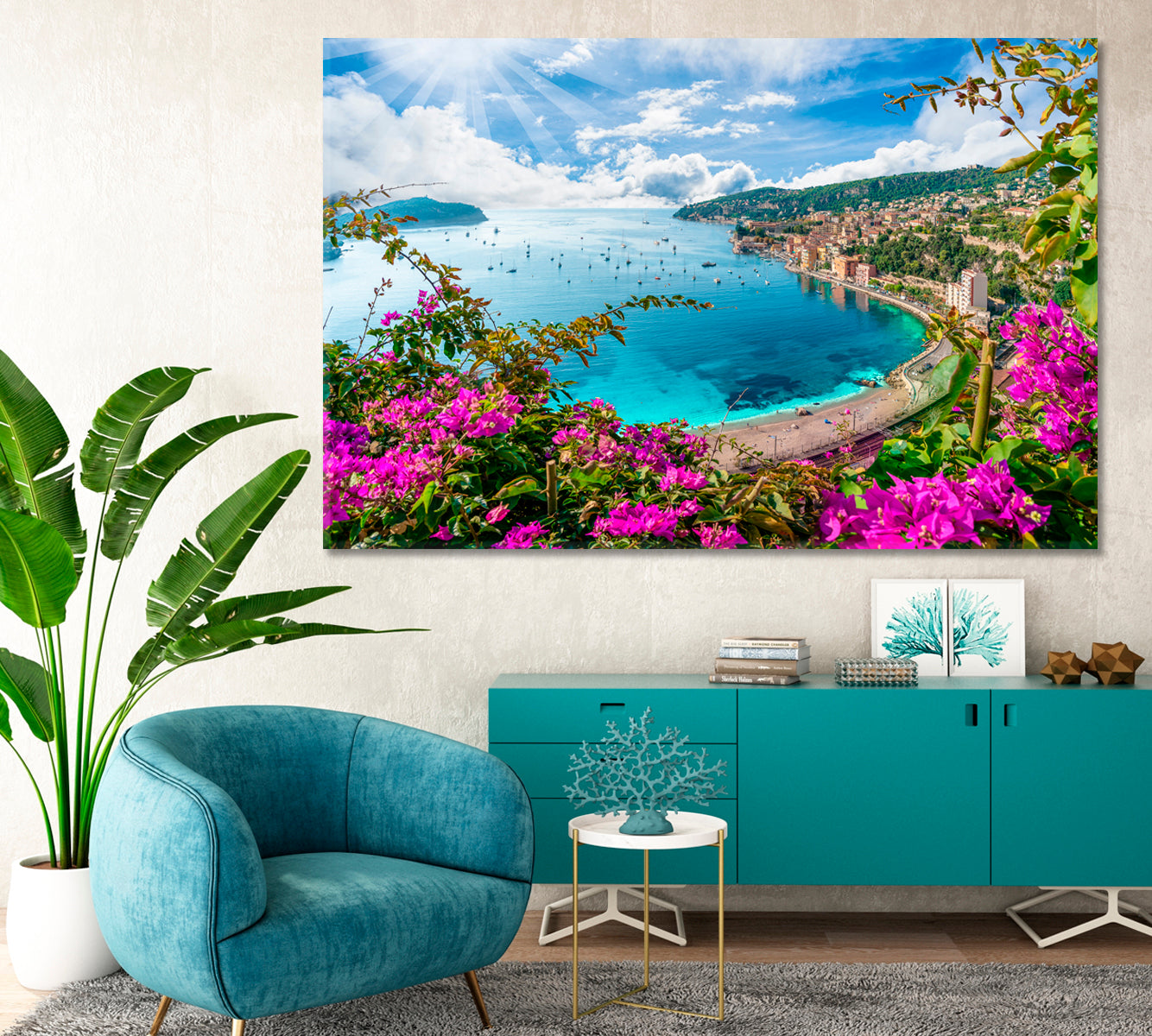French Riviera Coast Nice France Canvas Print-Canvas Print-CetArt-1 Panel-24x16 inches-CetArt