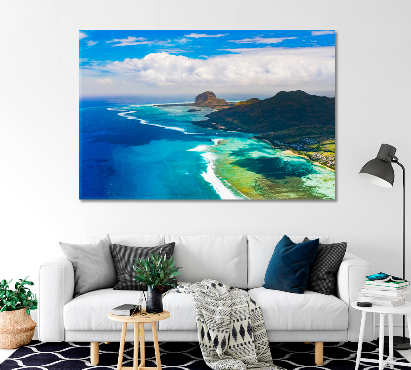 Amazing Landscape Le Morne Brabant Peninsula Mauritius Canvas Print-Canvas Print-CetArt-1 Panel-24x16 inches-CetArt