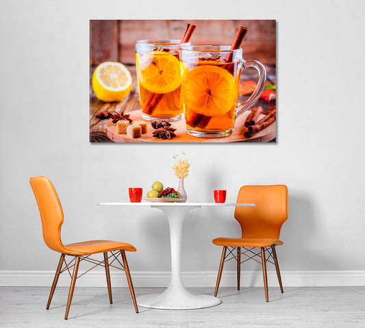 Tea with Lemon and Cinnamon Canvas Print-Canvas Print-CetArt-1 Panel-24x16 inches-CetArt