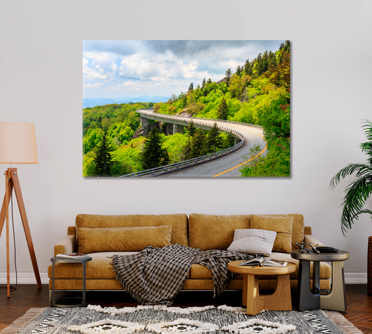 Blue Ridge Parkway Linn Cove Viaduct Canvas Print-Canvas Print-CetArt-1 Panel-24x16 inches-CetArt