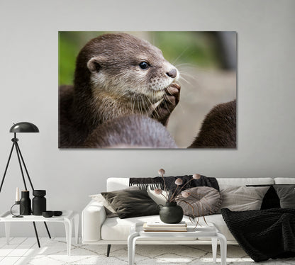 Cute Otter Canvas Print-Canvas Print-CetArt-1 Panel-24x16 inches-CetArt