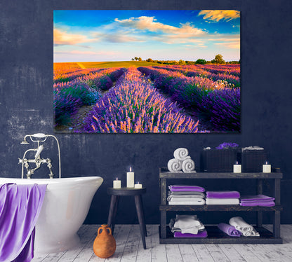 Lavender Field and Provence Hills Canvas Print-Canvas Print-CetArt-1 Panel-24x16 inches-CetArt