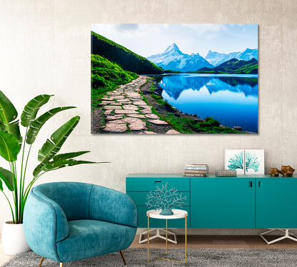 Bachalpsee Lake Swiss Alps Amazing Landscape Canvas Print-Canvas Print-CetArt-1 Panel-24x16 inches-CetArt