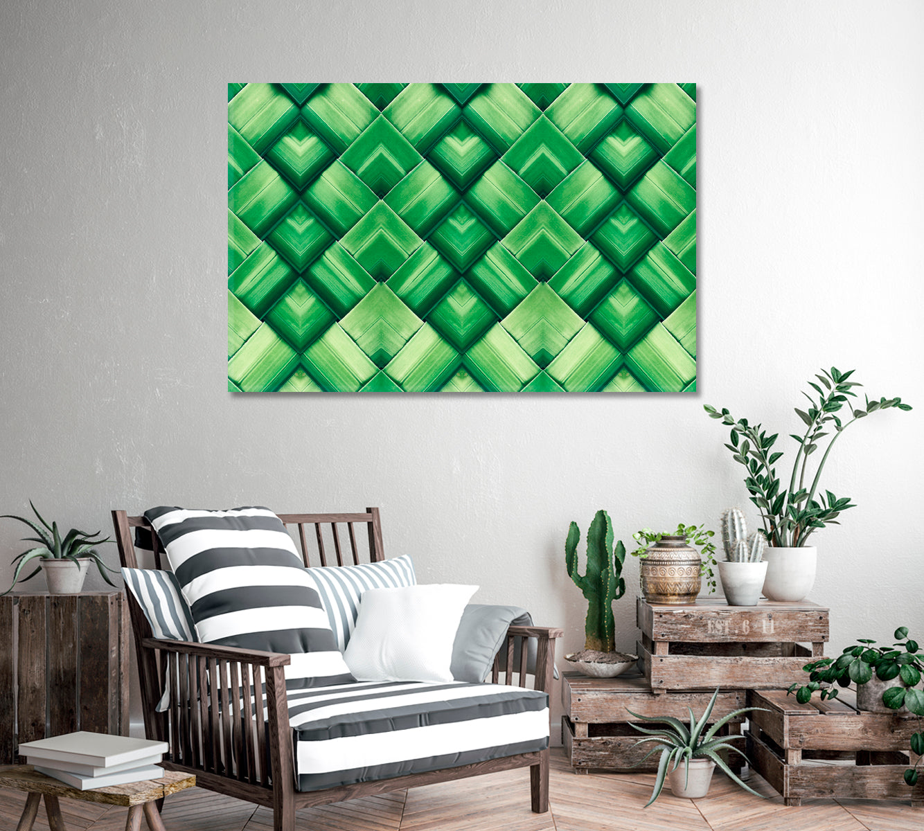 Abstract Palm Leaf Canvas Print-Canvas Print-CetArt-1 Panel-24x16 inches-CetArt