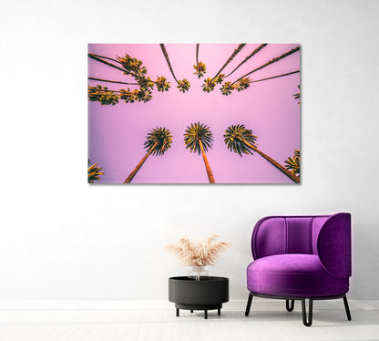 Stunning Purple Sky with Palm Trees Canvas Print-Canvas Print-CetArt-1 Panel-24x16 inches-CetArt