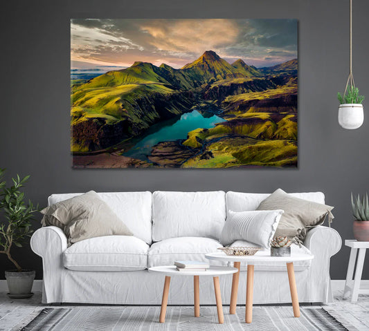 Uxatindar Mountains Southern Highlands of Iceland Canvas Print-Canvas Print-CetArt-1 Panel-24x16 inches-CetArt