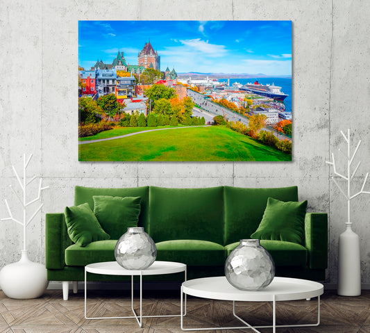 Famous Frontenac Castle Quebec City Canada Canvas Print-Canvas Print-CetArt-1 Panel-24x16 inches-CetArt