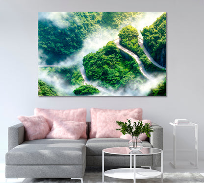 Tongtian Road to Tianmen Mountain Zhangjiajie National Forest Park Canvas Print-Canvas Print-CetArt-1 Panel-24x16 inches-CetArt