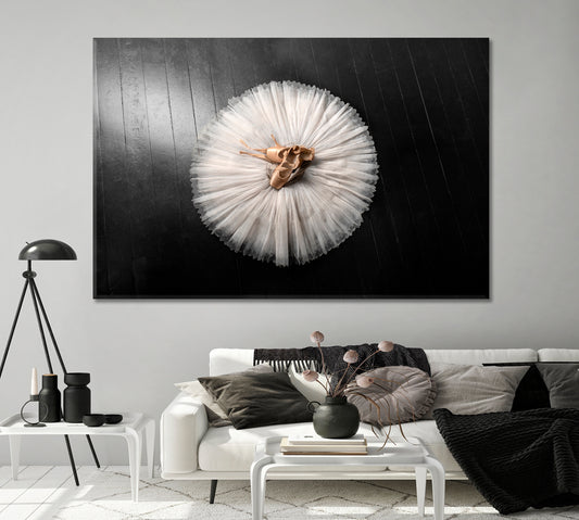 Professional Ballerina Outfit Pointe Shoes and Tutu Canvas Print-Canvas Print-CetArt-1 Panel-24x16 inches-CetArt
