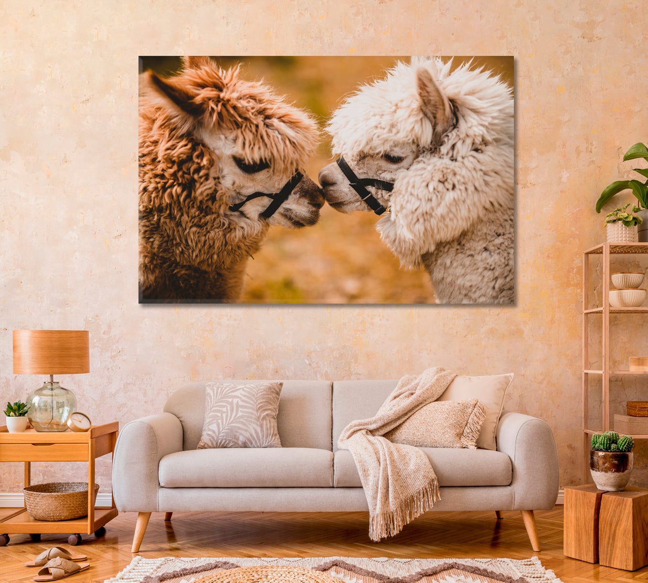 Two Fluffy Alpacas Canvas Print-Canvas Print-CetArt-1 Panel-24x16 inches-CetArt