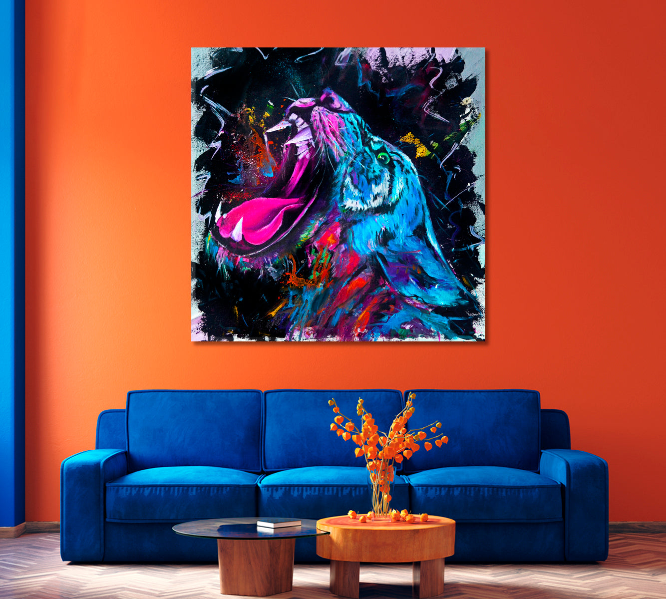 Roaring Tiger Canvas Print-Canvas Print-CetArt-1 panel-12x12 inches-CetArt