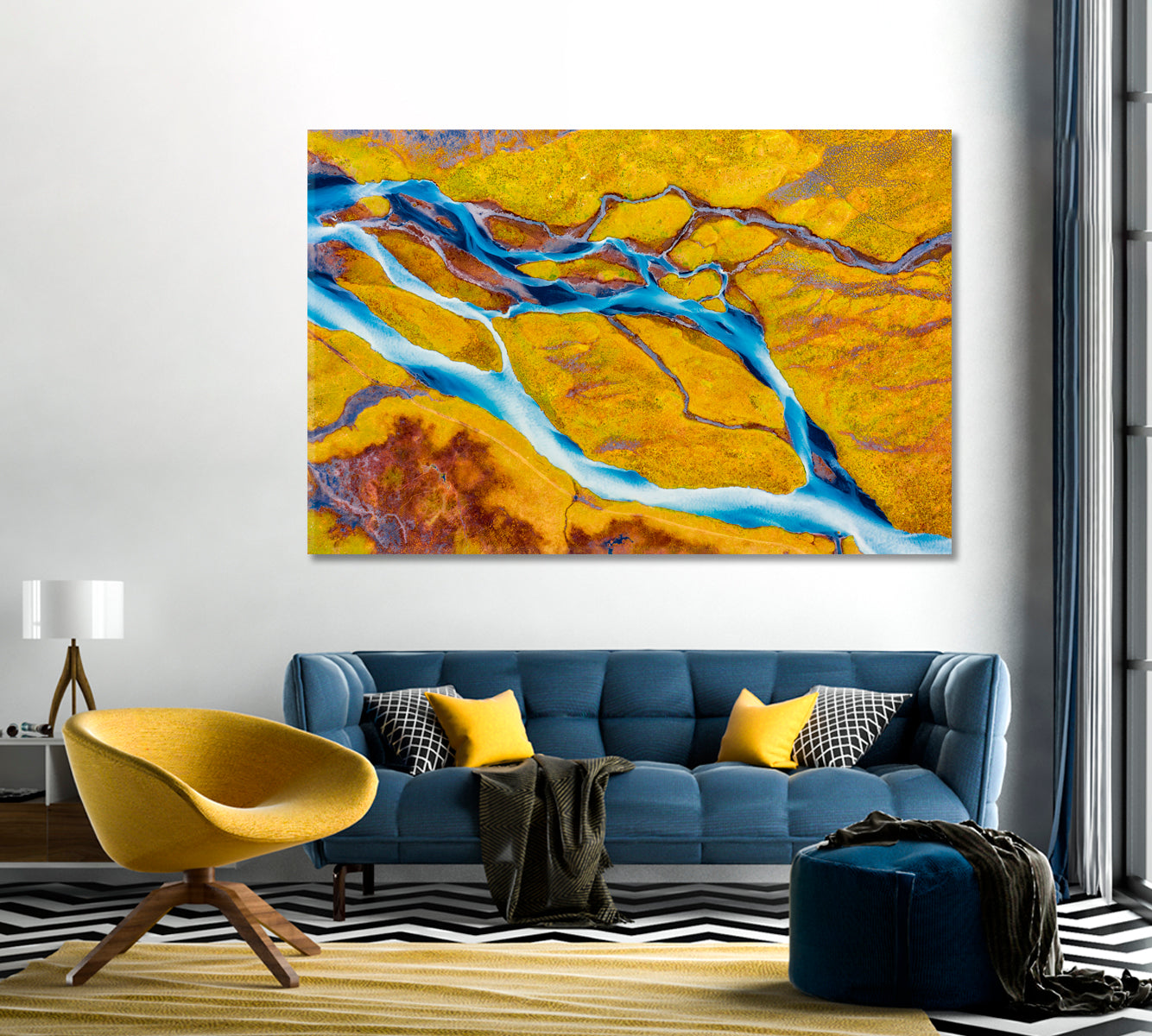 Colorful Glacier River Southern Iceland Canvas Print-Canvas Print-CetArt-1 Panel-24x16 inches-CetArt