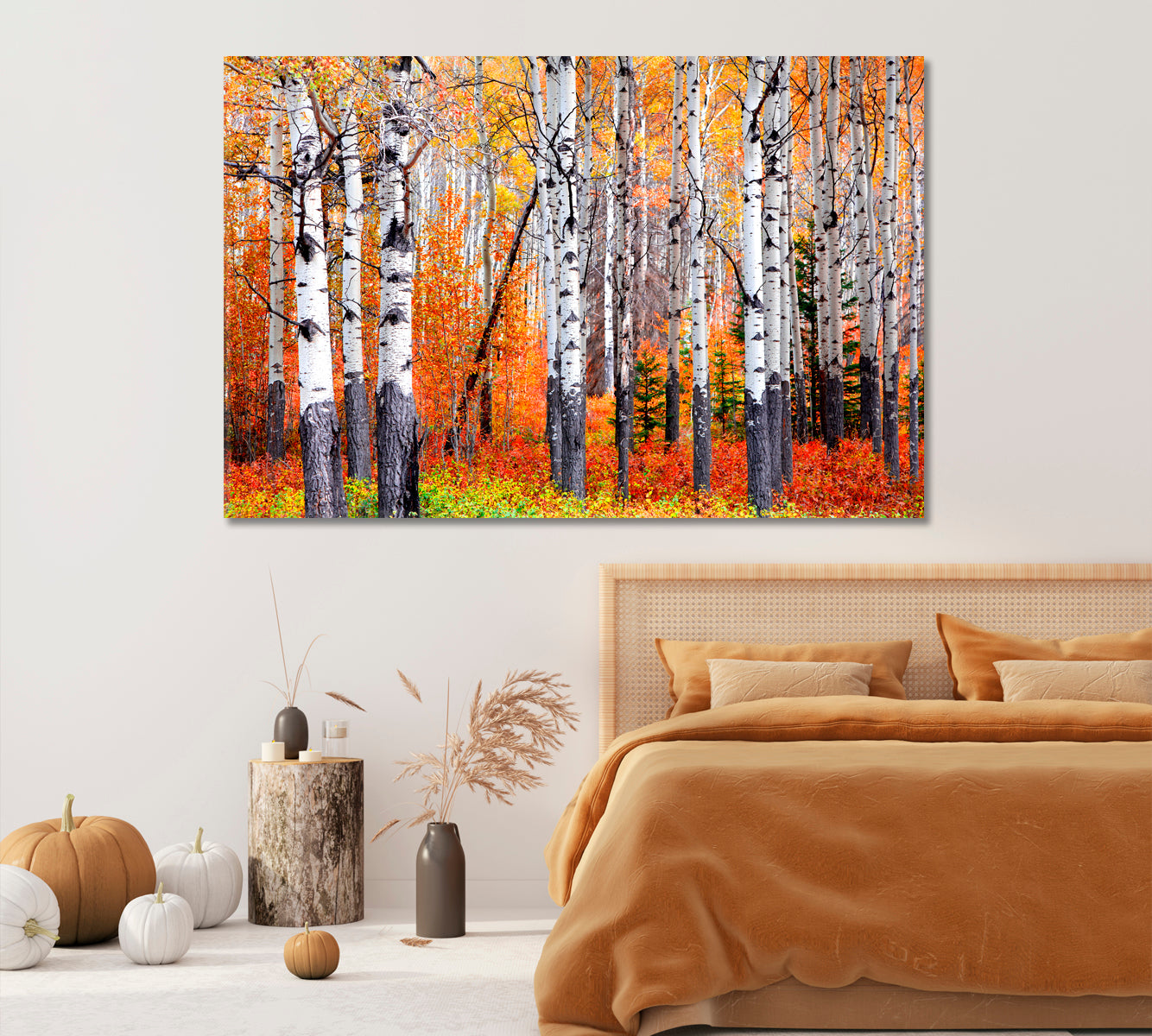 Aspen Trees in Banff National Park in Autumn Canvas Print-Canvas Print-CetArt-1 Panel-24x16 inches-CetArt