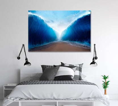 Ocean Inspired By Bible Event Of Moses Canvas Print-Canvas Print-CetArt-1 Panel-24x16 inches-CetArt