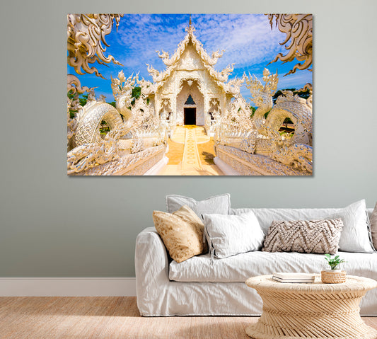 White Temple Wat Rong Khun Thailand Canvas Print-Canvas Print-CetArt-1 Panel-24x16 inches-CetArt