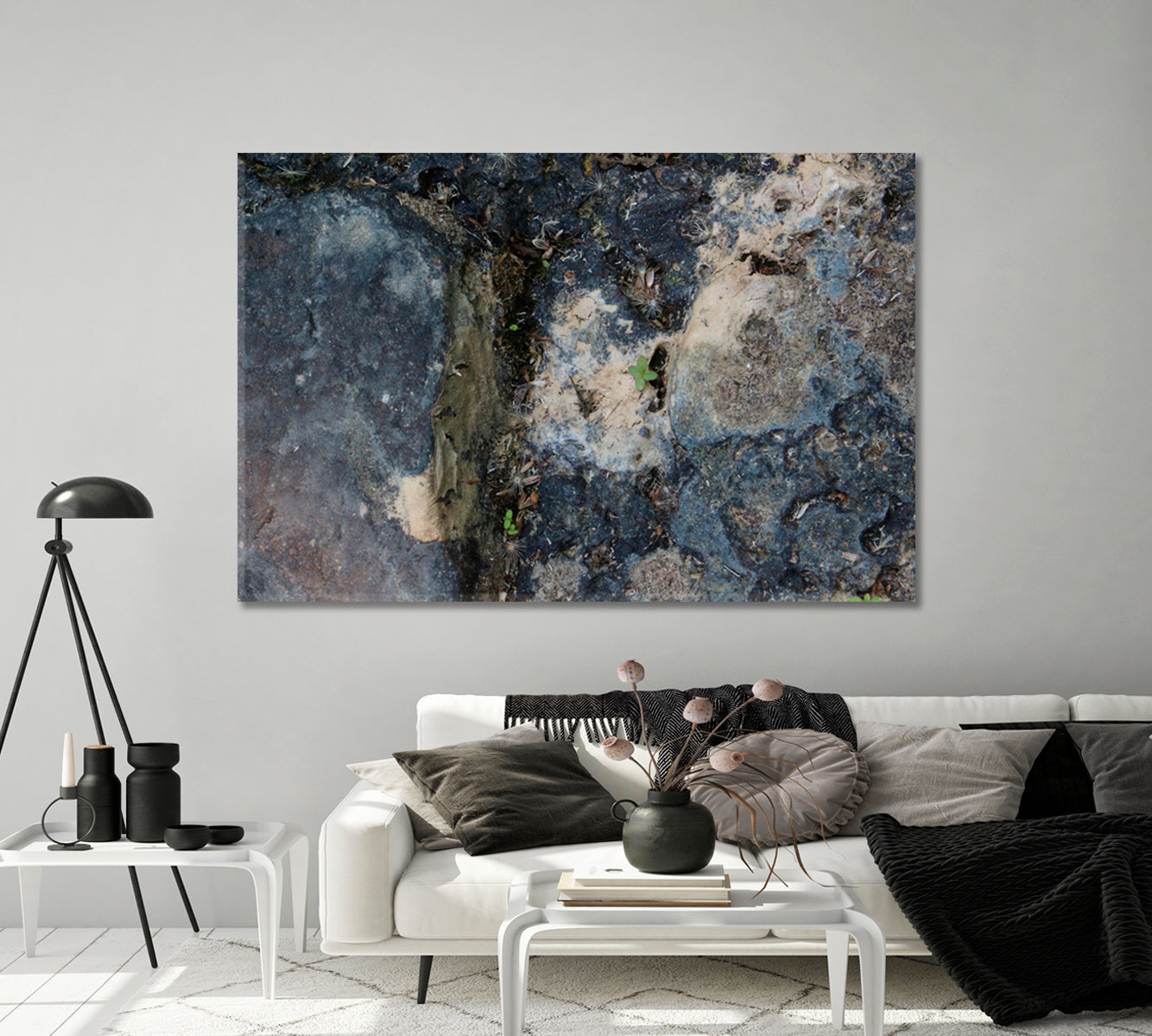 Abstract Grey Rock Canvas Print-Canvas Print-CetArt-1 Panel-24x16 inches-CetArt