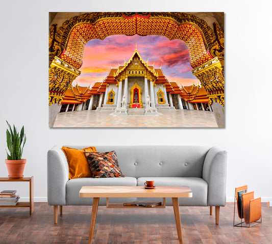 Temple Wat Benchamabophit of Bangkok Thailand Canvas Print-Canvas Print-CetArt-1 Panel-24x16 inches-CetArt