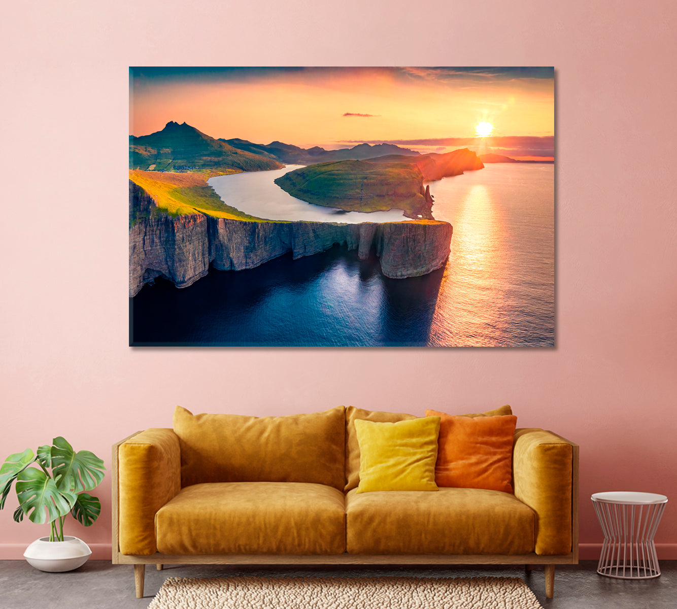 Beautiful Sorvagsvatn Lake Vagar Faroe Islands Canvas Print-Canvas Print-CetArt-1 Panel-24x16 inches-CetArt