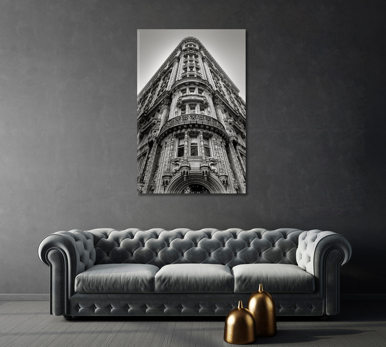 Black and White Manhattan Architecture New York Canvas Print-Canvas Print-CetArt-1 panel-16x24 inches-CetArt