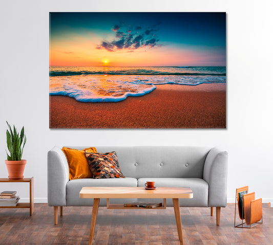 Sunrise over the Sea Canvas Print-Canvas Print-CetArt-1 Panel-24x16 inches-CetArt