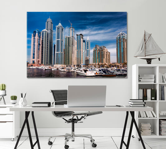 Dubai Marina United Arab Emirates Canvas Print-Canvas Print-CetArt-1 Panel-24x16 inches-CetArt