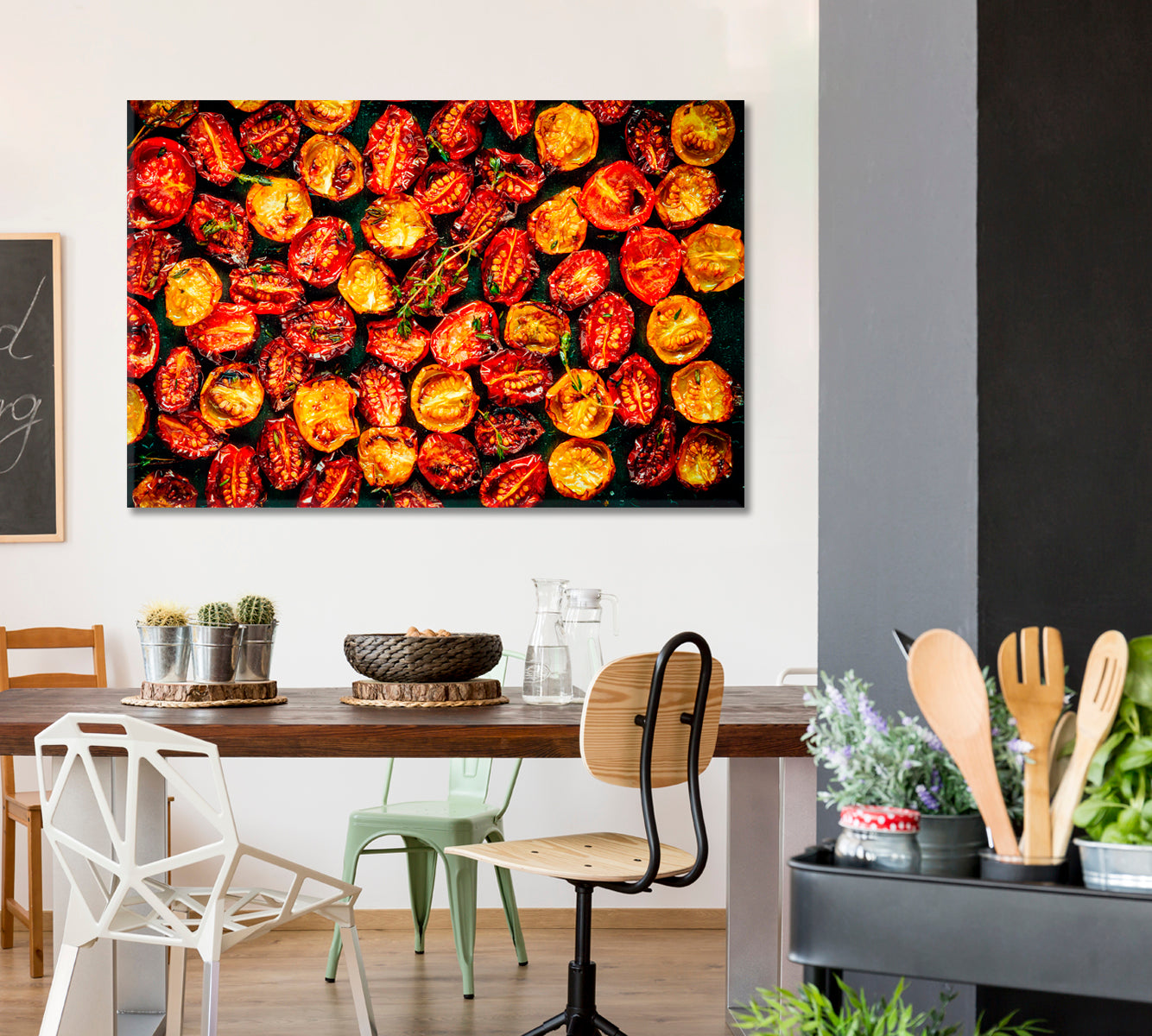 Roasted Red and Yellow Cherry Tomatoes Canvas Print-Canvas Print-CetArt-1 Panel-24x16 inches-CetArt
