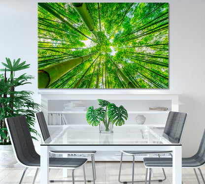 Green Bamboo Forest Bottom View Canvas Print-Canvas Print-CetArt-1 Panel-24x16 inches-CetArt