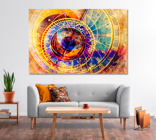 Abstract Astrological Zodiac Symbols Canvas Print-Canvas Print-CetArt-1 Panel-24x16 inches-CetArt