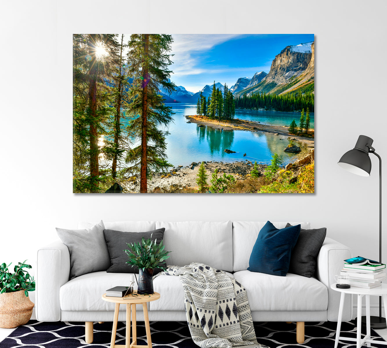 Maligne Lake in Jasper National Park Canada Canvas Print-Canvas Print-CetArt-1 Panel-24x16 inches-CetArt