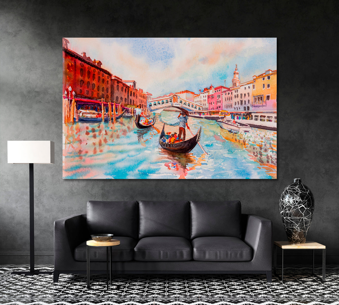 Venice Traveling In Gondola Canvas Print-Canvas Print-CetArt-1 Panel-24x16 inches-CetArt