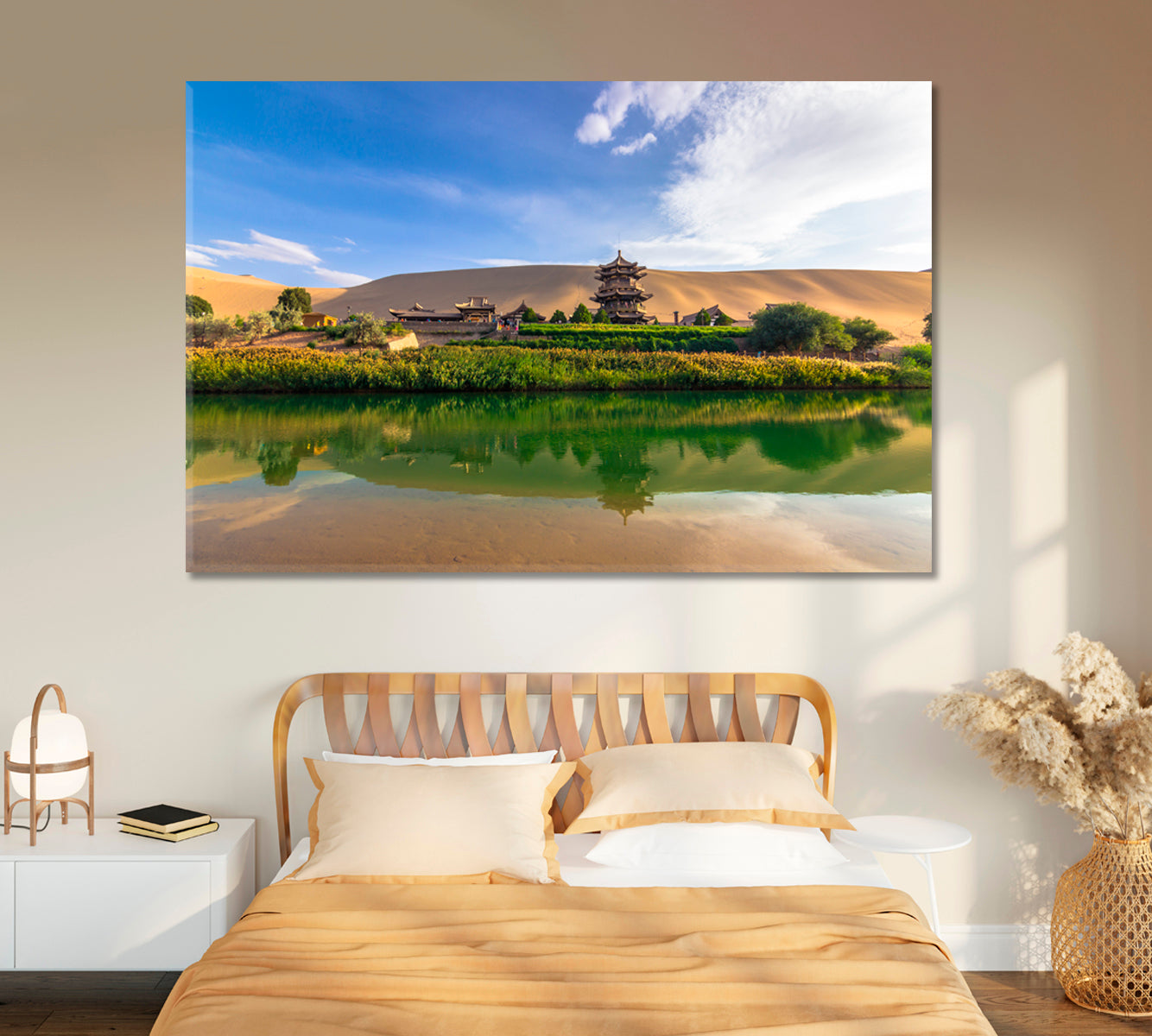 Crescent Lake of Dunhuang China Gansu Canvas Print-Canvas Print-CetArt-1 Panel-24x16 inches-CetArt