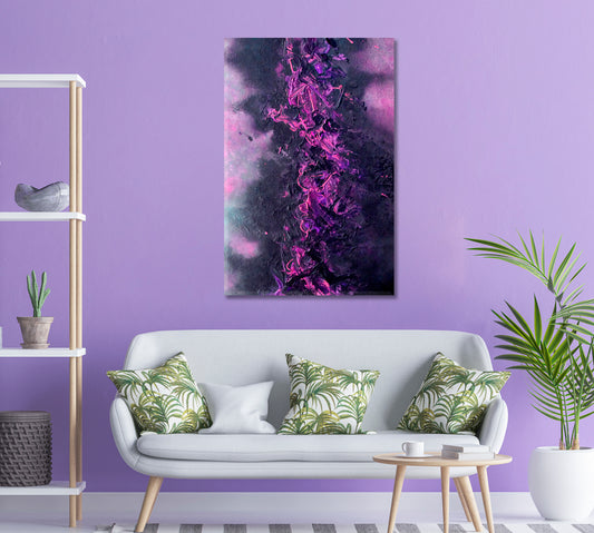 Abstract Purple Brush Strokes Canvas Print-Canvas Print-CetArt-1 panel-16x24 inches-CetArt