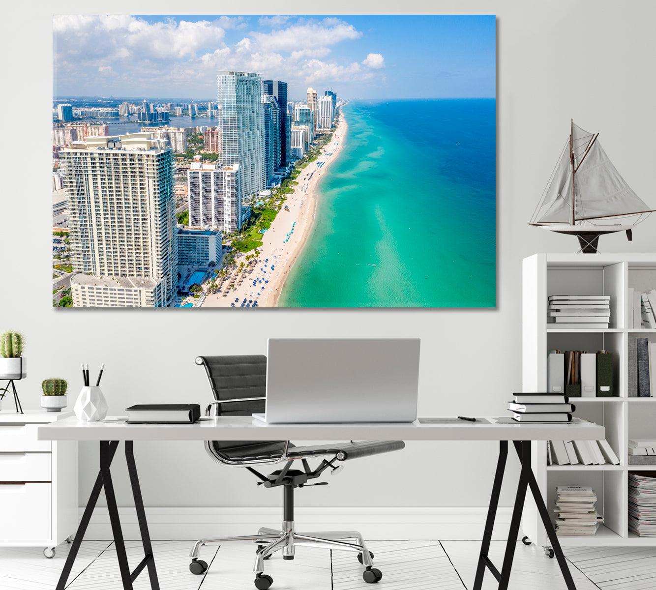 Miami Coast Canvas Print-Canvas Print-CetArt-1 Panel-24x16 inches-CetArt