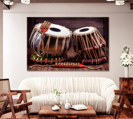 Indian Tabla Drums Canvas Print-Canvas Print-CetArt-1 Panel-24x16 inches-CetArt