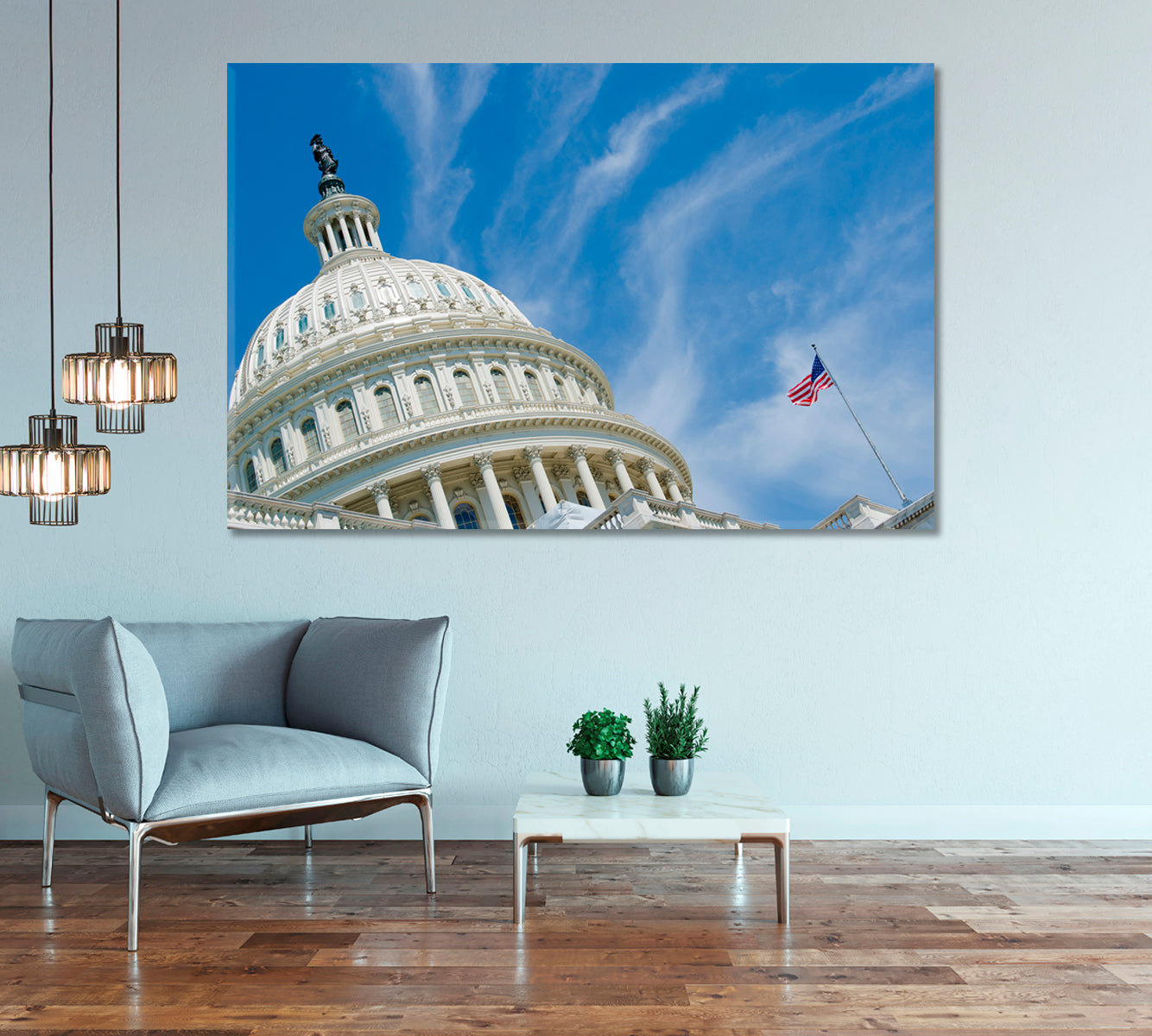 Dome United States Capitol in Washington Canvas Print-Canvas Print-CetArt-1 Panel-24x16 inches-CetArt