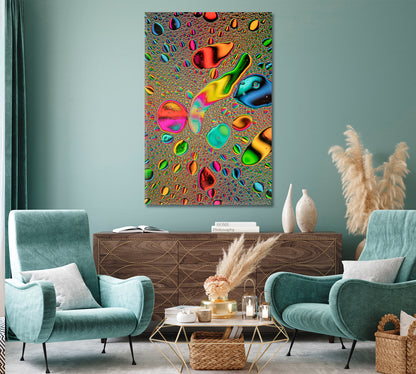 Abstract Rainbow Oil Bubbles Canvas Print-Canvas Print-CetArt-1 panel-16x24 inches-CetArt