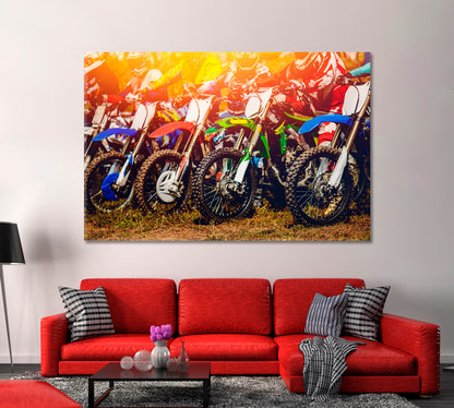 Racers on Motorcycle Rides Canvas Print-Canvas Print-CetArt-1 Panel-24x16 inches-CetArt