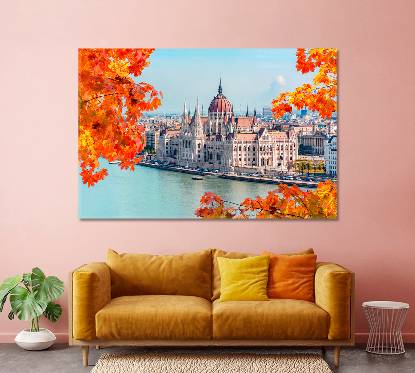 Hungarian Parliament Building in Autumn Budapest Canvas Print-Canvas Print-CetArt-1 Panel-24x16 inches-CetArt