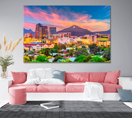 Tucson City USA Canvas Print-Canvas Print-CetArt-1 Panel-24x16 inches-CetArt