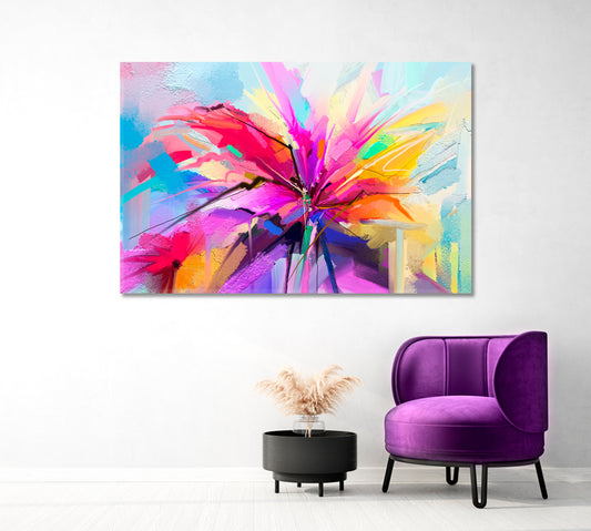 Abstract Colorful Spring Flower Canvas Print-Canvas Print-CetArt-1 Panel-24x16 inches-CetArt