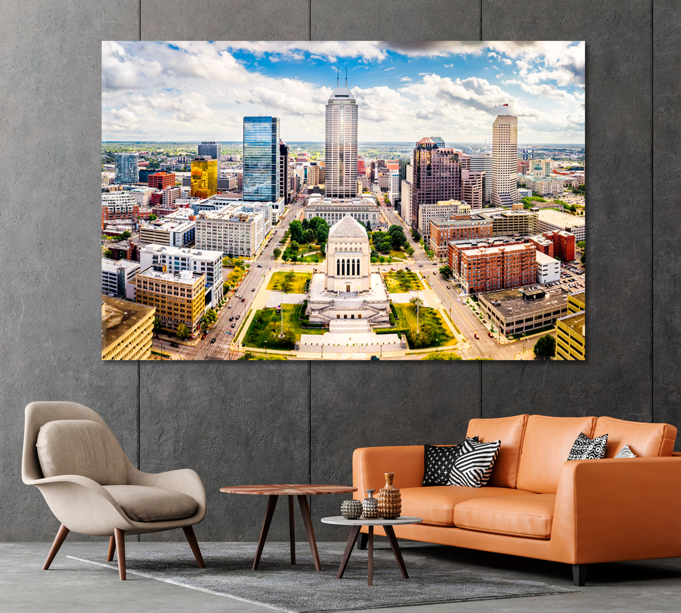 World War Memorial Indianapolis USA Canvas Print-Canvas Print-CetArt-1 Panel-24x16 inches-CetArt