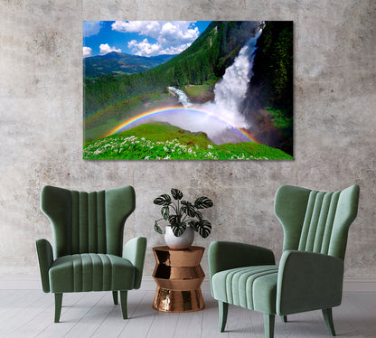 Krimml Waterfalls Austria Nature Landscape Canvas Print-Canvas Print-CetArt-1 Panel-24x16 inches-CetArt