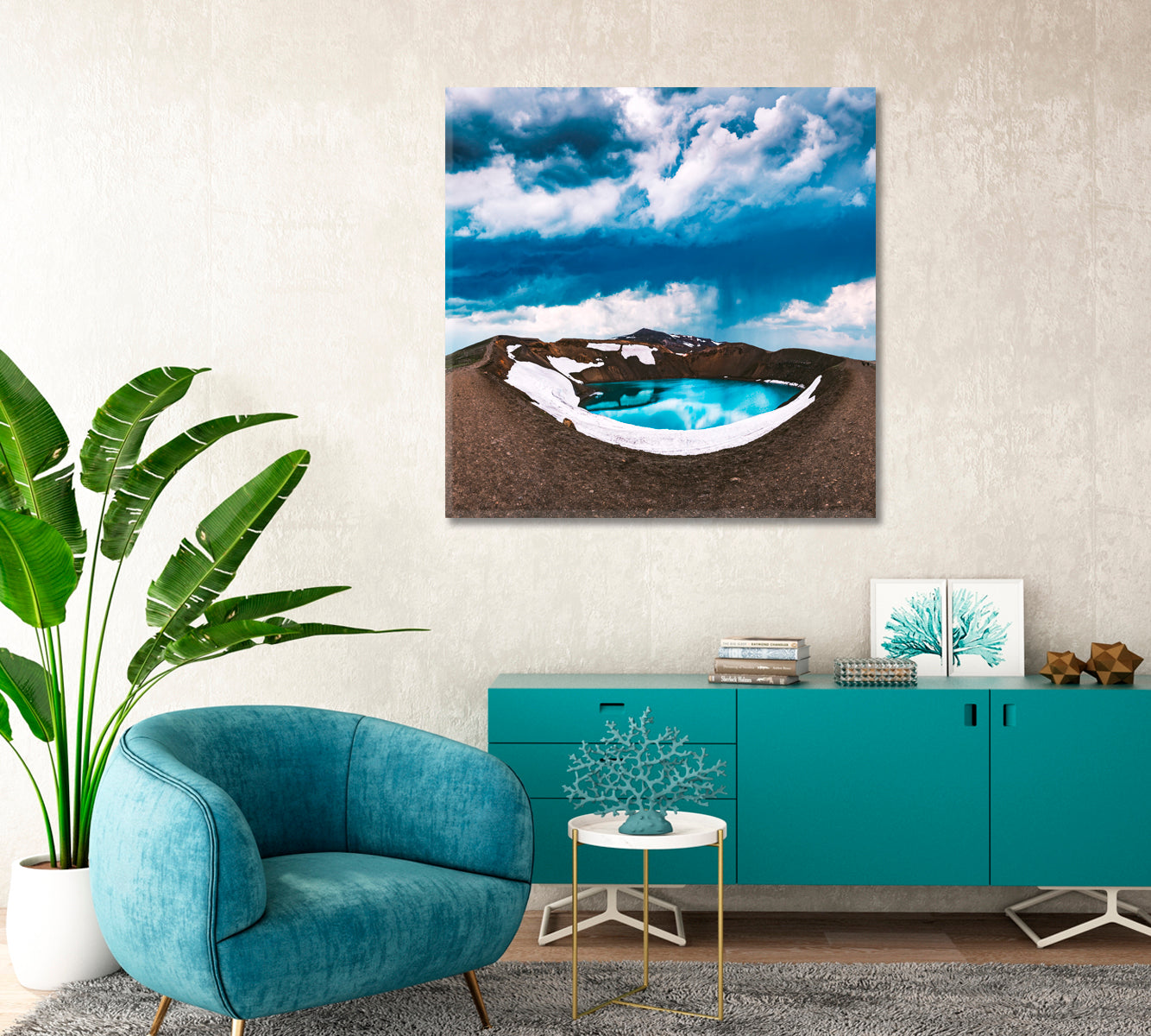 Myvatn Lake in Vulkano Crater Iceland Canvas Print-Canvas Print-CetArt-1 panel-12x12 inches-CetArt